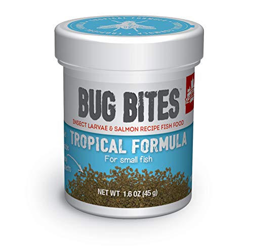 Fluval Bug Bites Tropical Fish Food ، حبيبات صغيرة للأسماك الصغيرة والمتوسطة الحجم ، 1.59 أونصة ، A6577